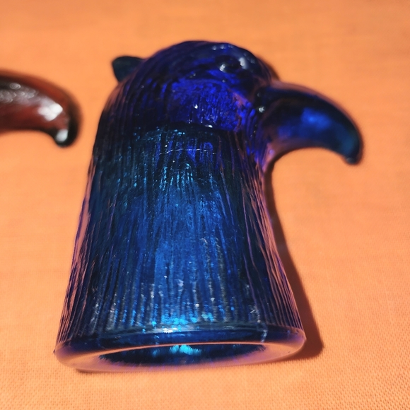 Vintage Glass Eagle Set, Decanter Shot Glass, MCM Barware - Picture 7 of 8